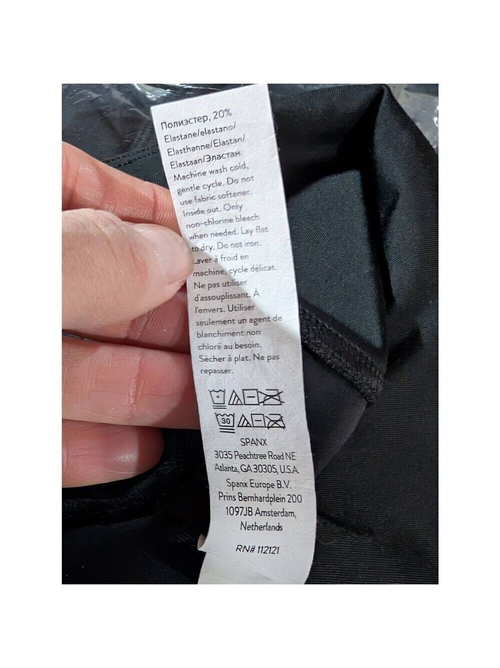 Spanx Women's Black Solid Mid-Rise Faux Leather Leggings Size L - Picture 8 of 9